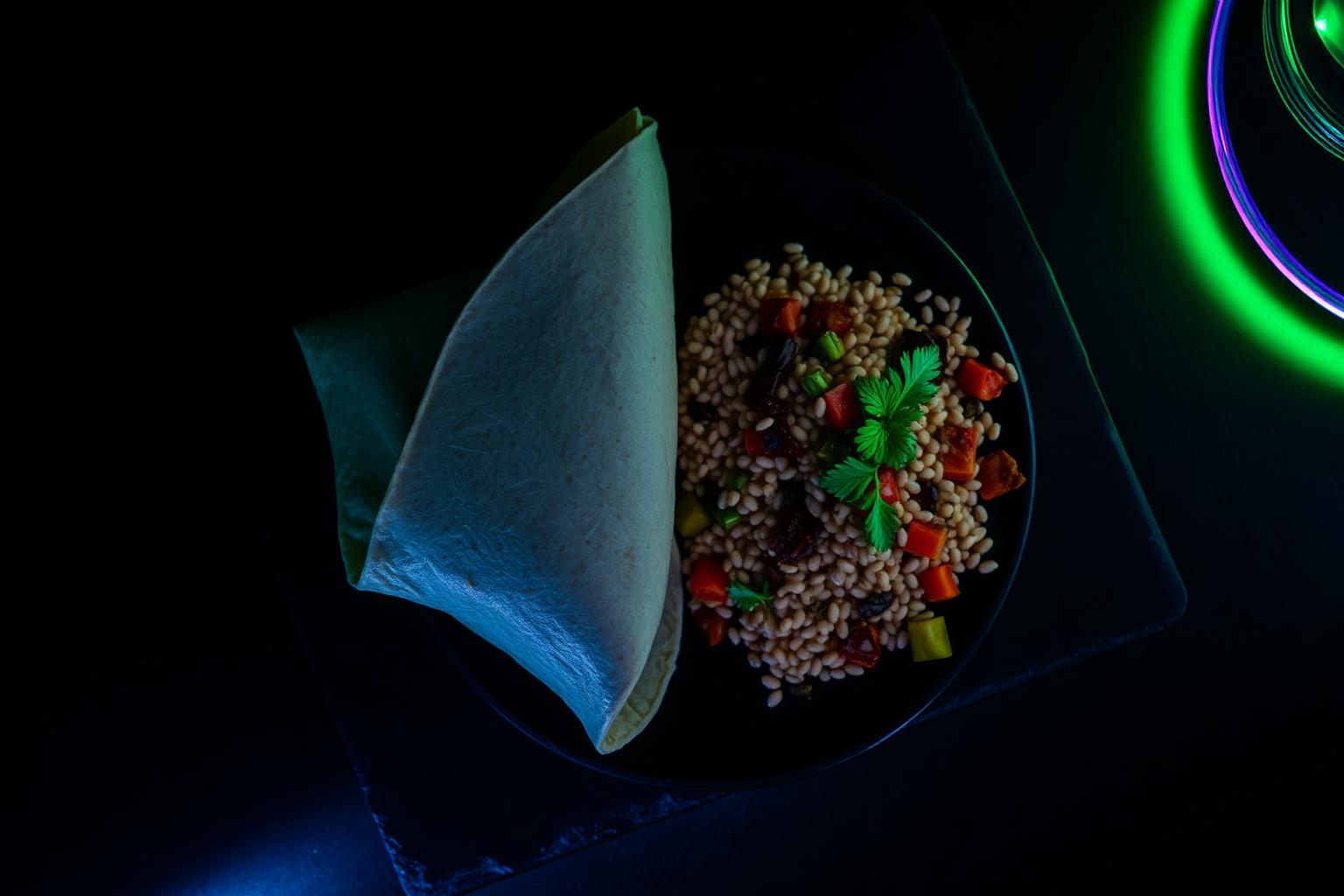 Balkan-style wrap and grain bowl from the $TRIS Trinity Menu at Balkan Wraps & Bowls